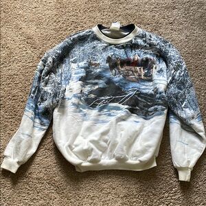 The Limited Blue and White Tie-Dye Sweater